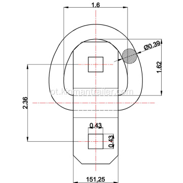 Fixação de superfície Anel de corda Pan Pan Fitting